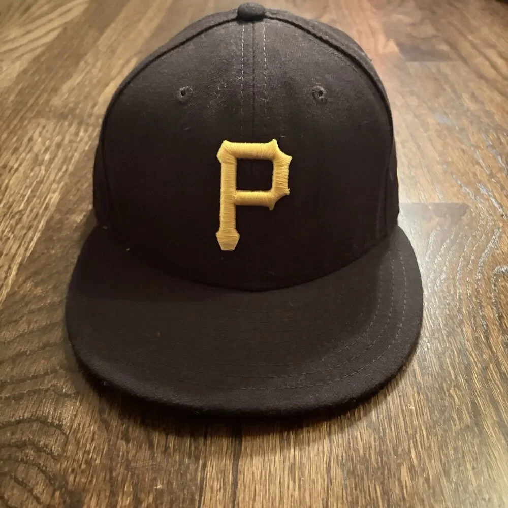 Pittsburgh Pirates Hat Cap Fitted Mens 7 1/4 Black MLB Baseball 59FIFTY New Era